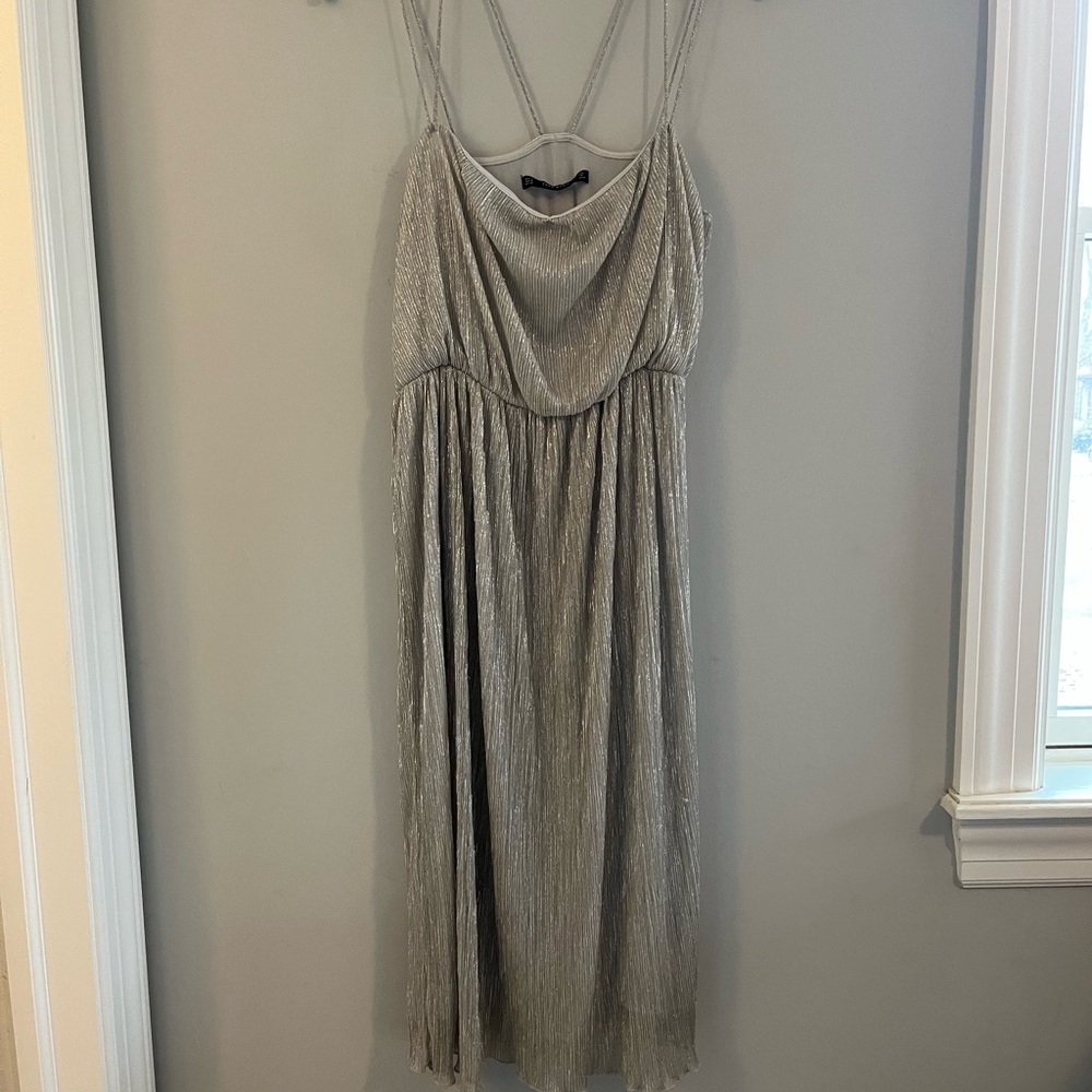 Zara strappy Silver Dress